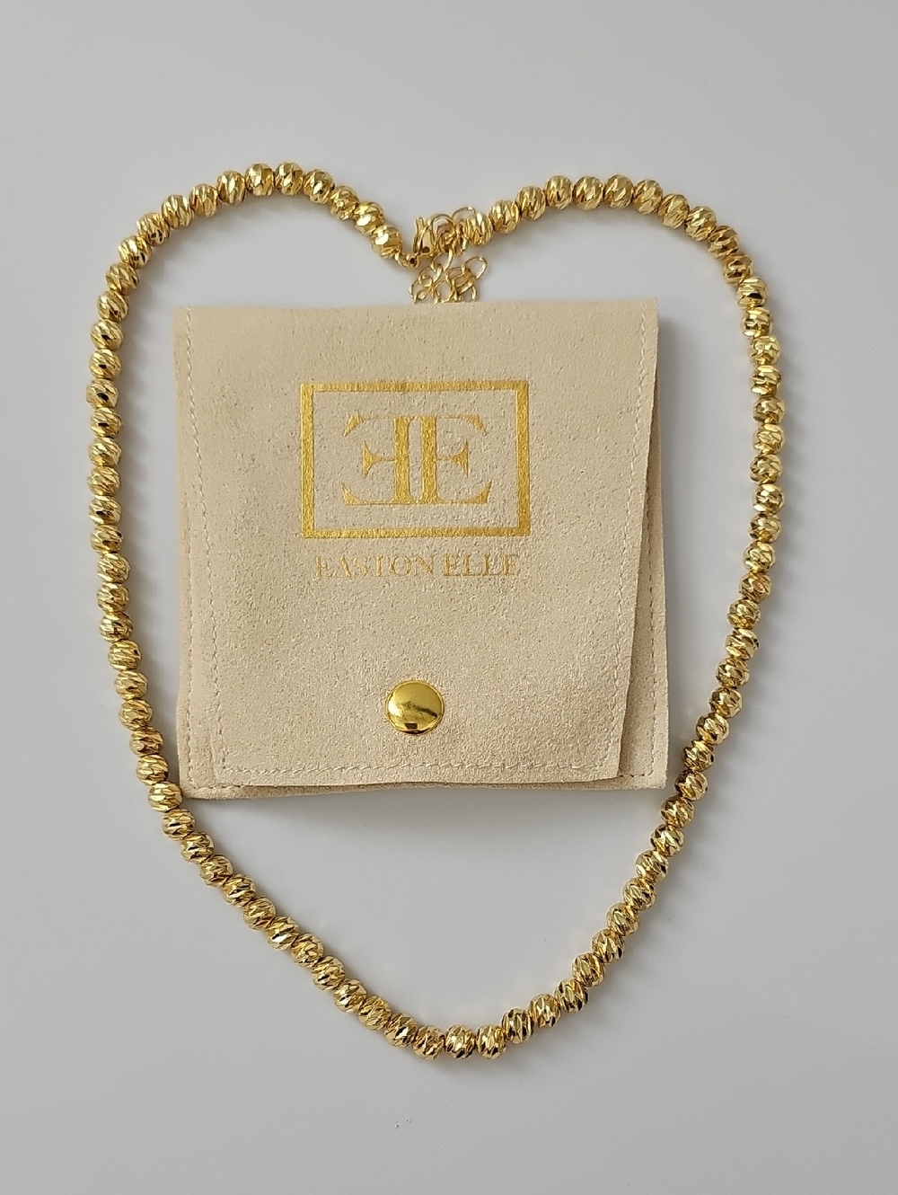 EASTON ELLE Textured Gold Bead Chain Necklace